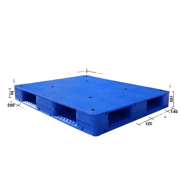 Single-Faced-Eco-Friendly-Euro-Flat-Top-Plastic-Pallet-Heavy-Duty-4-Way-Logistics-Storage-Warehouses-ISO-Certified-Recycled-HDPE