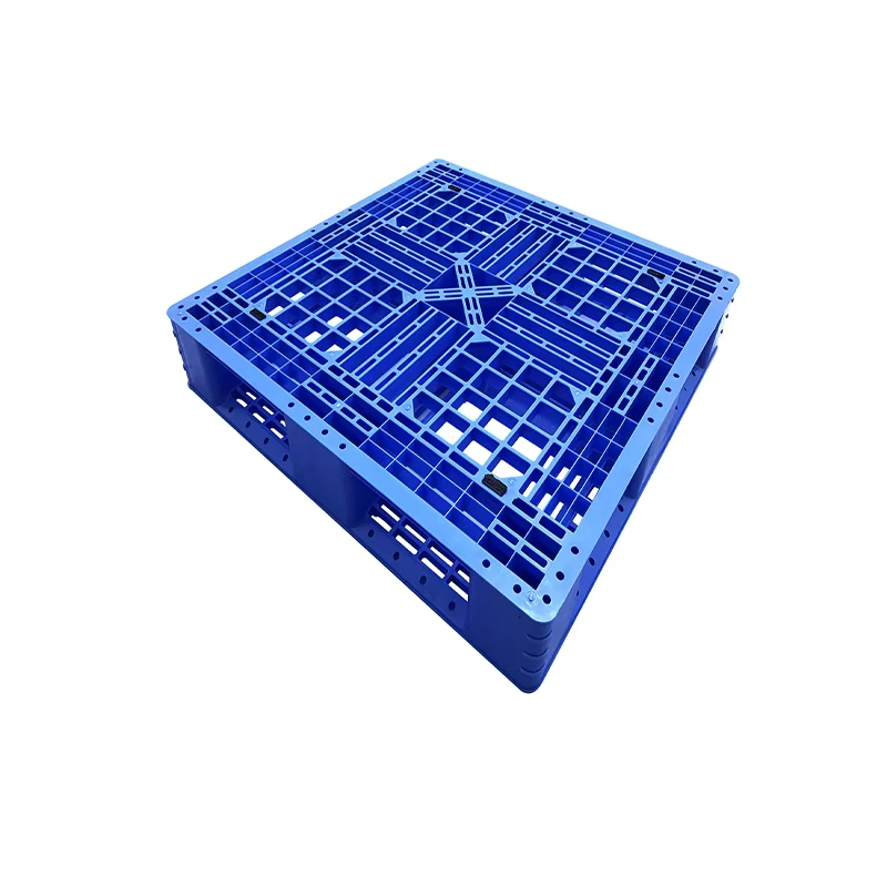 Single-Faced-Open-Deck-Plastic-Pallet-4-Way-HDPE-1000x1000x150mm-Eco-Friendly-Stackable-0.5T-Dynamic-5.0T-Static-Load