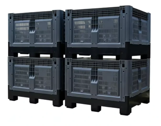 Stackable-HDPE-Plastic-Pallet-for-Space-Saving-Storage-4-Way-Entry-Ideal-for-Cold-Chain-Industrial-Logistics-OEM
