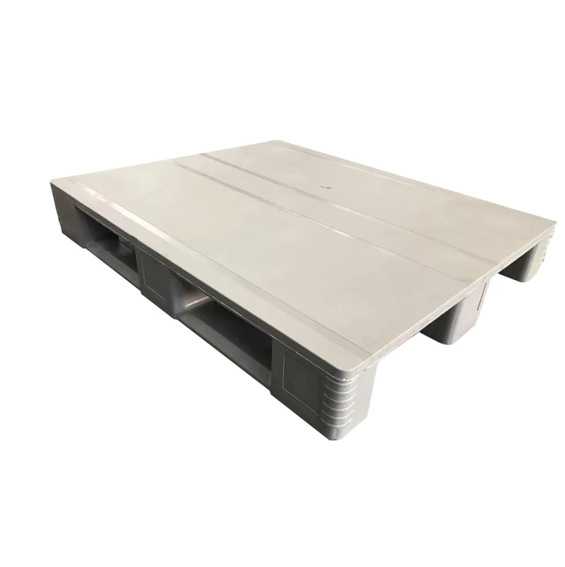 Steel-Reinforced-4-Way-Entry-Single-Faced-Three-Feet-Solid-Customized-Euro-Plastic-Pallet-Storage-Transportation-Logistics
