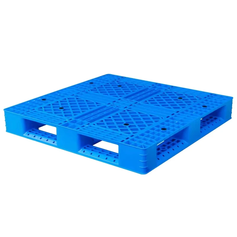 Two-Faced-1100-1100-150mm-12kg-HDPE-Plastic-Pallet-4t-Static-Load-Capacity-1111-Grid-Field-4-Way-Entry
