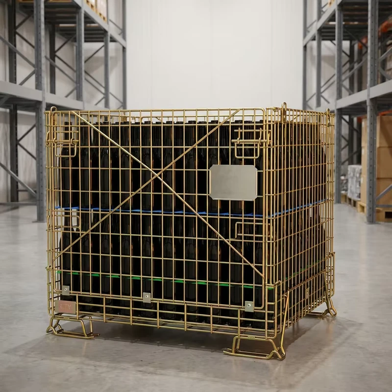 Versatile-Foldable-Mild-Steel-Storage-Cage-Container-Pallet-Zinc-Galvanized-Surface-1000kg-Capacity-for-Efficient-Transport-OEM-1