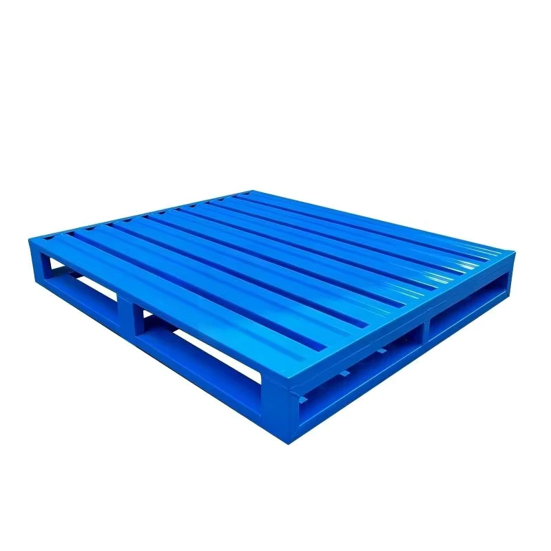 Zhongcang-4-way-Euro-Steel-Pallet-Hot-Dip-Galvanized-1000kg-Capacity-Distribution-Center-Platform-Easy-Clean-Nestable