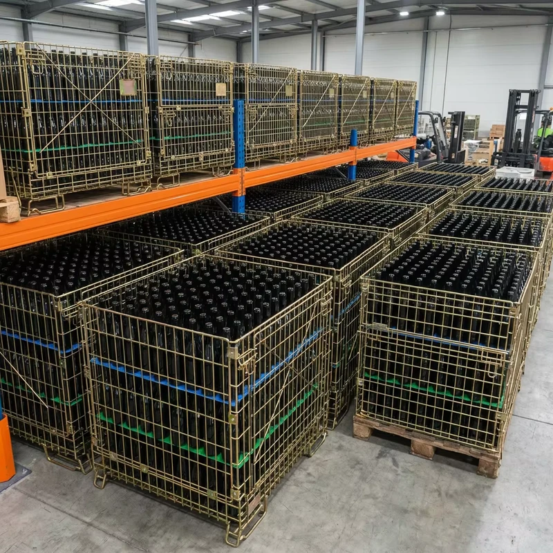 Certified-Steel-Wire-Mesh-Container-Durable-Cargo-Storage-Equipment-Zinc-Galvanized-Surface-1000kg-Capacity-for-Warehouse-Use