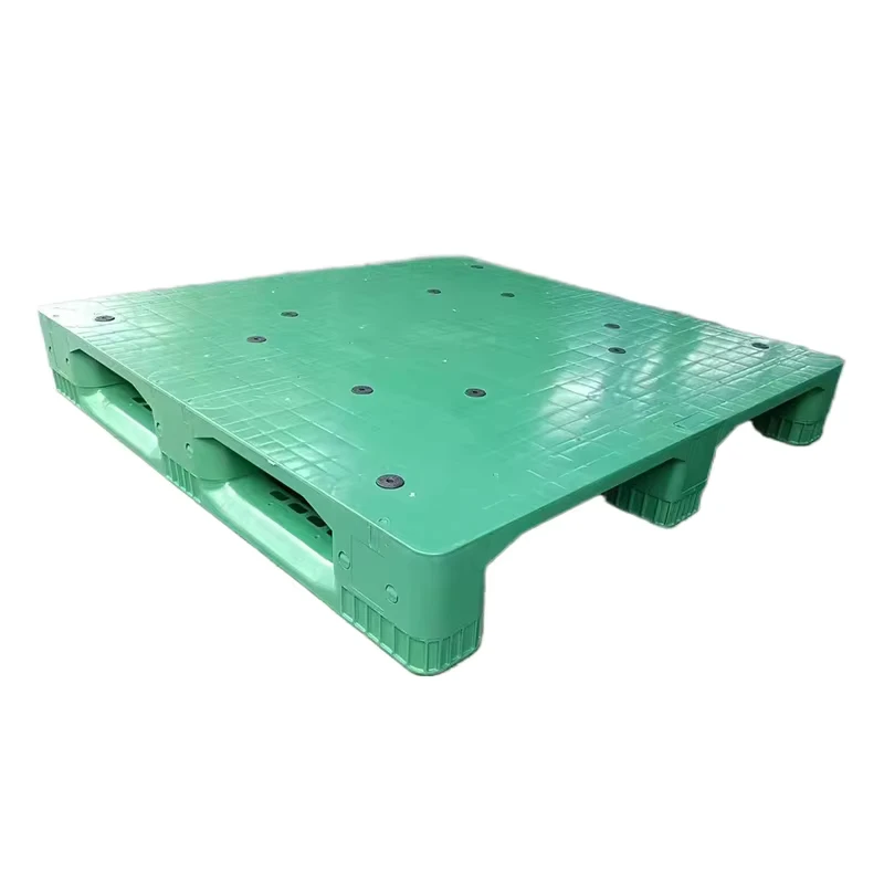 Custom-Color-1200x1000mm-HDPE-Single-Face-Steel-Reinforced-Flat-Surface-3-Runners-Anti-Slip-Plastic-Pallet