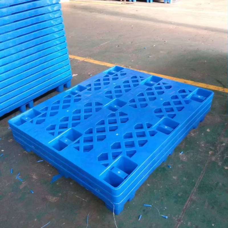 Euro-Pallet-Made-Heavy-Duty-Recycled-9-Foot-Thick-Single-Faced-PE-Plastic-4-Way-Forklift-Entry-Durable-0.5-Ton-Load-Capacity
