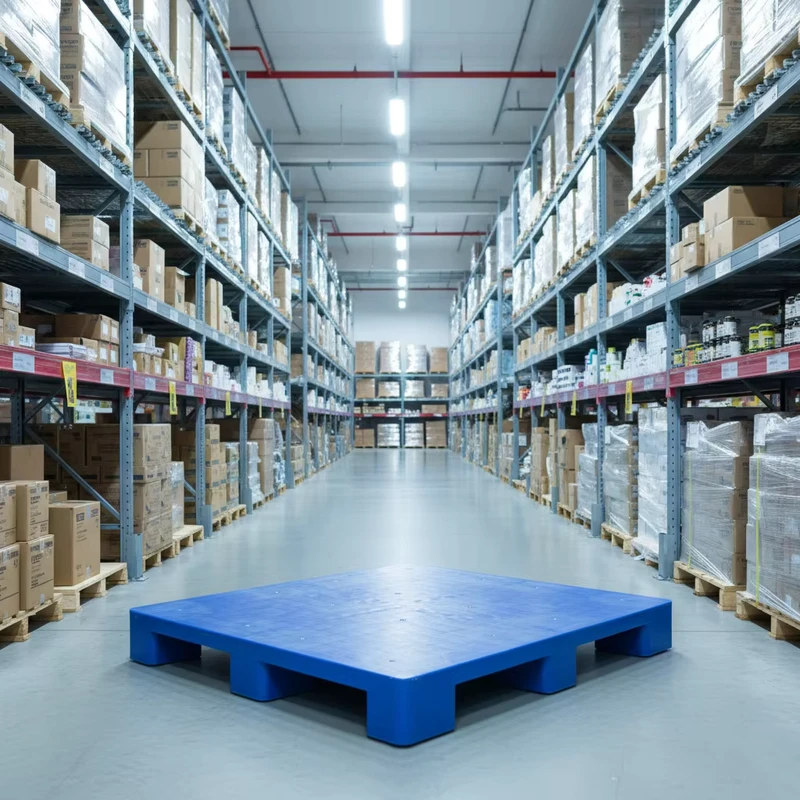 Euro-Standard-Heavy-Duty-Industrial-Plastic-Pallet-1200x1000mm-4-Way-Entry-Single-Faced-High-Density-PE-for-Warehouse-Logistics