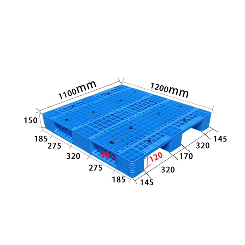 HDPE-Heavy-Duty-Euro-Pallet-4-Way-Entry-1200-1100-150mm-Single-Sided-3-Runners-Plastic-Pallet-for-Storage