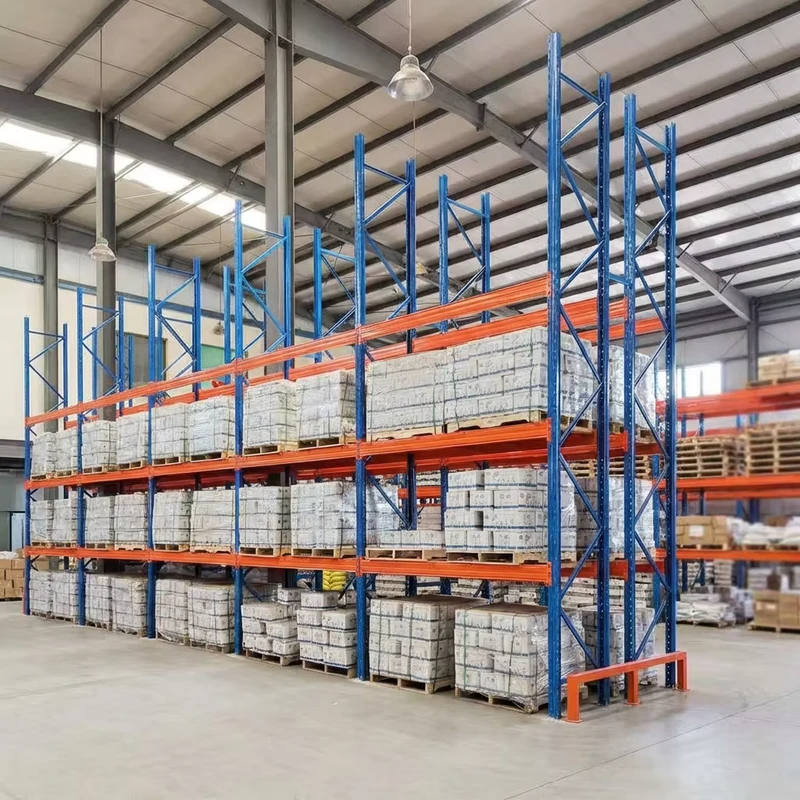 Heavy-Duty-5-Layer-Multi-Level-Drive-In-Pallet-Rack-High-Capacity-Adjustable-Durable-Epoxy-Powder-Coated-Steel-Industrial