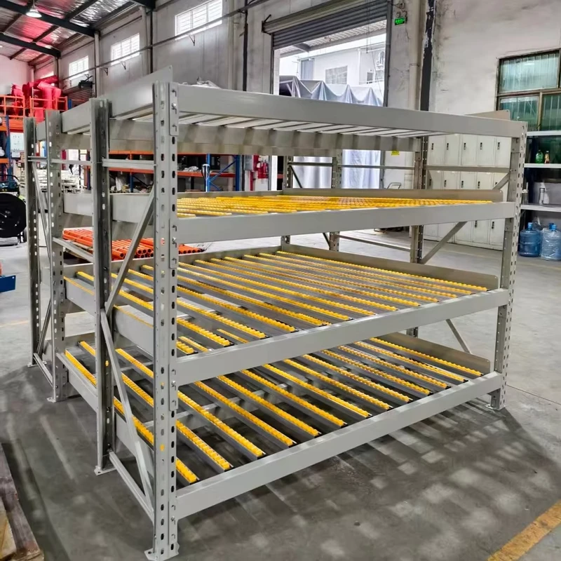 Heavy-Duty-Carton-Flow-Rack-Shelving-for-Warehouse-Storage-Adjustable-Gravity-Roller-Track-System