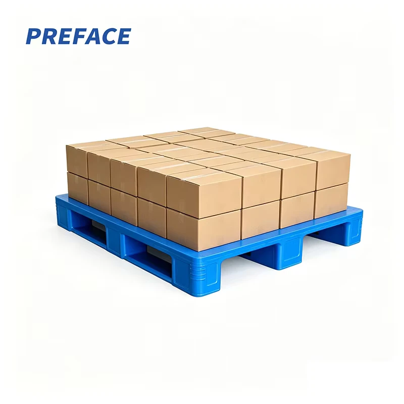 Heavy-Duty-Durable-Rackable-4-Way-Load-Capacity-Single-Side-HDPE-Warehouse-Storage-Euro-Nestable-Plastic-Pallet-with-Anti-Slip
