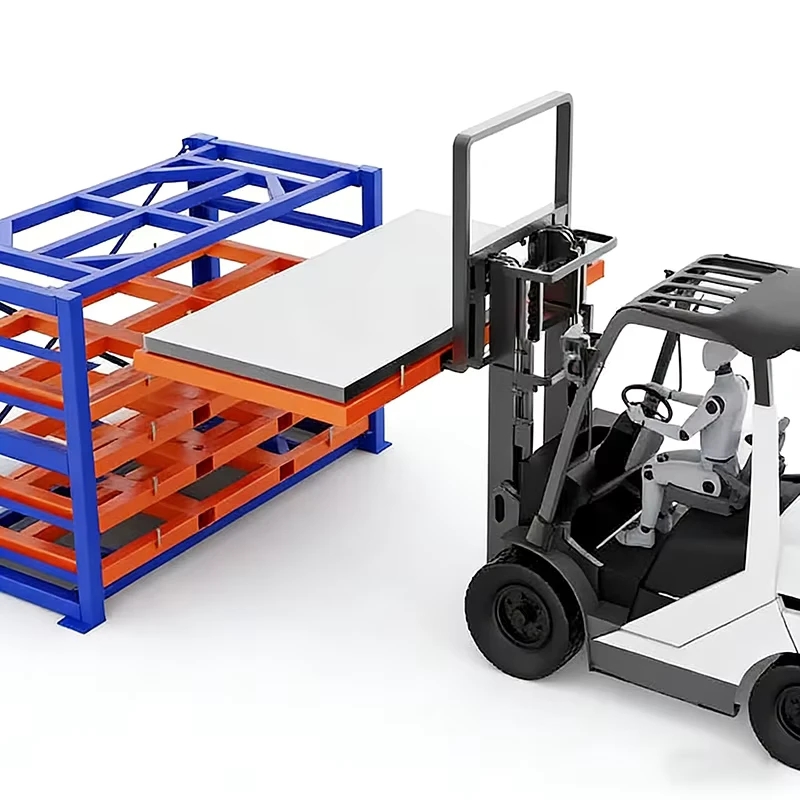 Heavy-Duty-Sheet-Metal-Storage-Rack-Forklift-Compatible-Drawer-Type-System