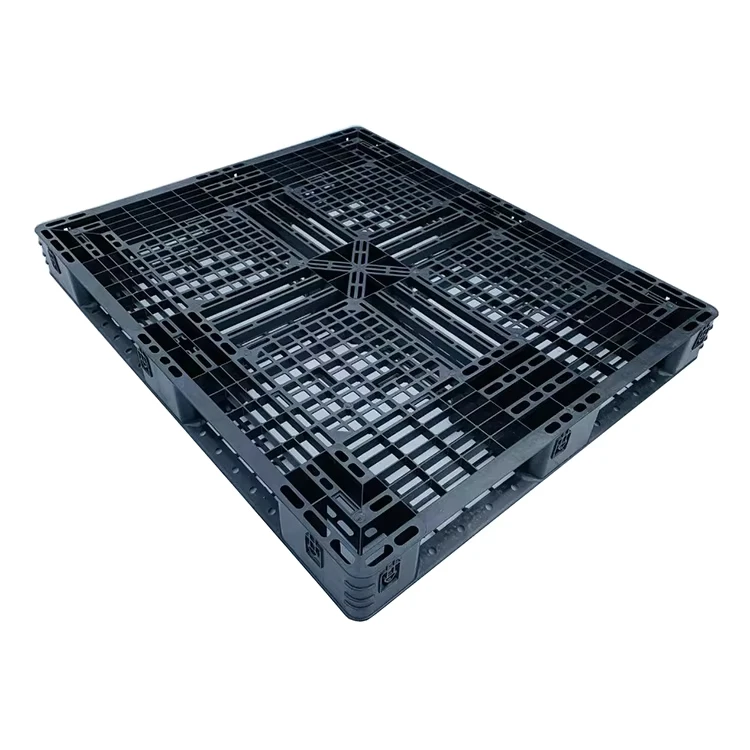 Heavy-Duty-Single-Face-Industrial-Large-Warehouse-Use-Stackable-Plastic-Pallet