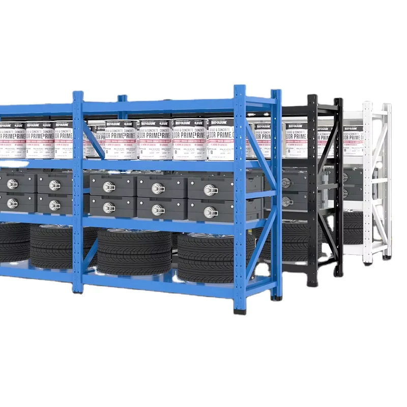 Industrial-Steel-Metal-Storage-Stacking-Racks-Adjustable-Shelf-Pallet-Racks-Garage-Warehouse-Medium-Duty-Shelves