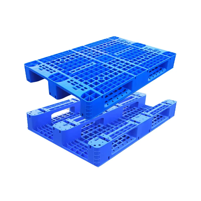 Single-Sided-Euro-Pallet-HDPE-Plastic-Industrial-Warehouse-Logistics-Storage-4-Way-Entry-1100x1100x160mm-2.8T-Static-Load