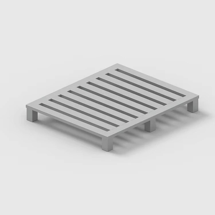 Single-faced-Aluminum-Profile-Pallet-for-Seafood-Company-Cold-Storage-Aluminum-Steel-Pallet